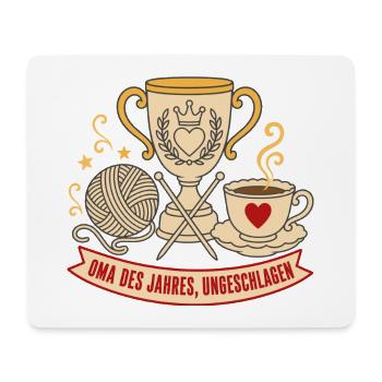 Oma des Jahres Ungeschlagen Pokal Shirt - Mousepad (Querformat) - Weiß - Vorne