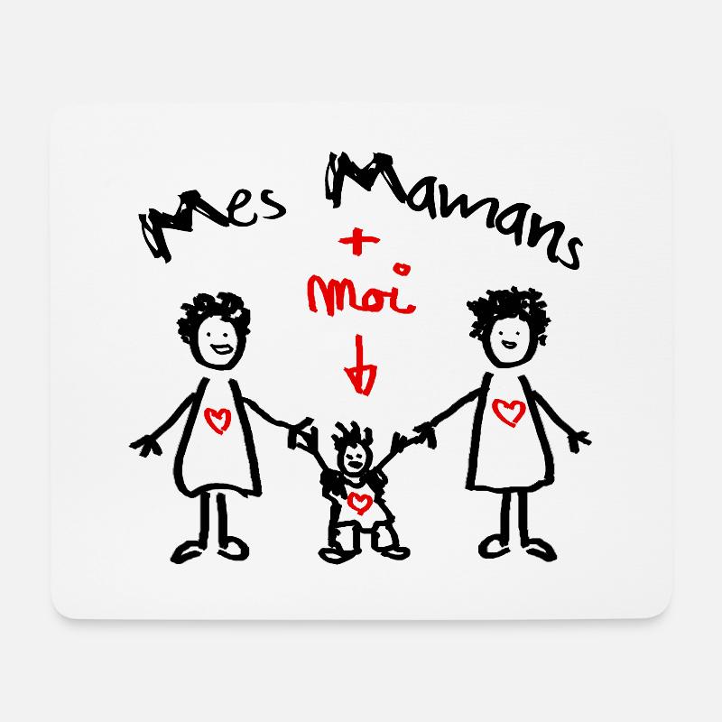 Mes_mamans__moi - Mousepad (Querformat) - Weiß
