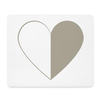 Half Heart Greige | Minimal Design - Mousepad (Querformat) - Weiß - Vorne