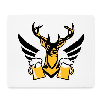 Chic Hirsch wing beer one beer mug D - Mouse Pad (horizontal) - white - Front