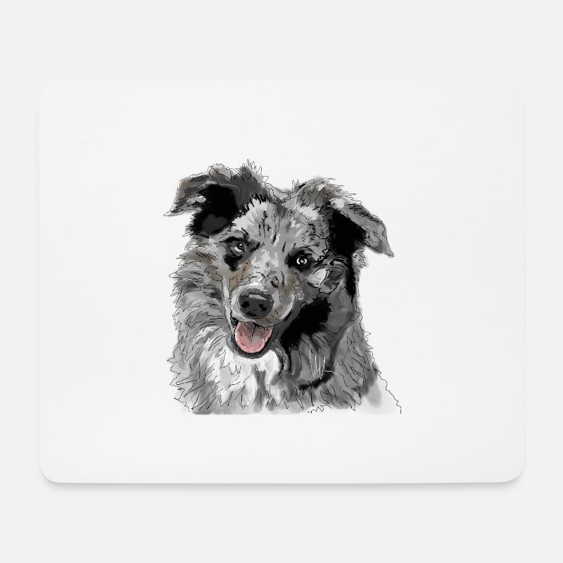 Berger australien - Tapis de souris (format paysage) - blanc