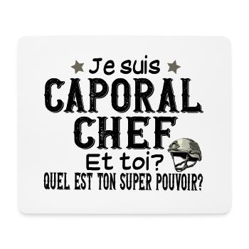 Caporal Chef Militaire Armée Métier Super Pouvoir - Tapis de souris (format paysage) - blanc - Devant
