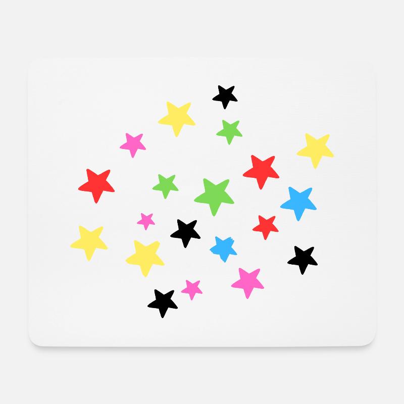 Bunte Sternenexplosion auf Stoff - Mousepad (Querformat) - Weiß