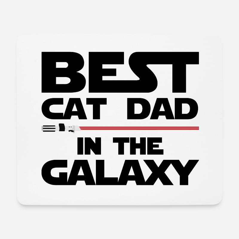 Bester Katzenpapa der Galaxie - Mousepad (Querformat) - Weiß