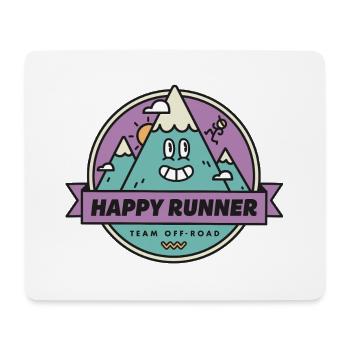 Happy Runner - Tapis de souris (format paysage) - blanc - Devant