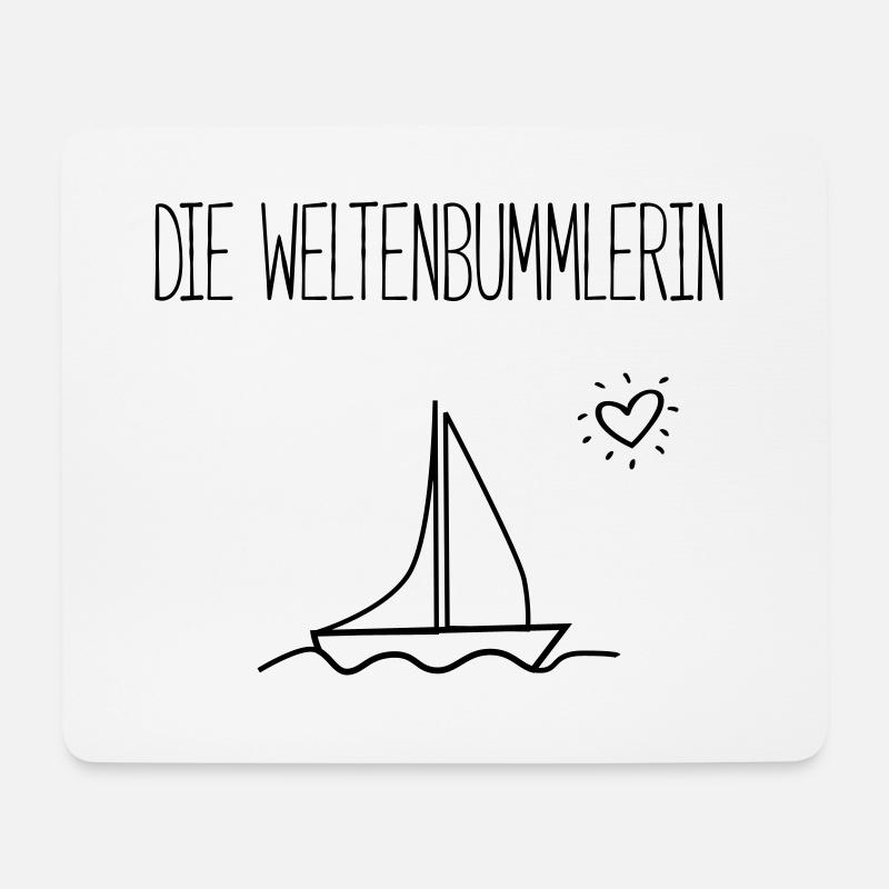 DIE WELTENBUMMLERIN- Segelschiffe Geschenk Shirts - Mousepad (Querformat) - Weiß