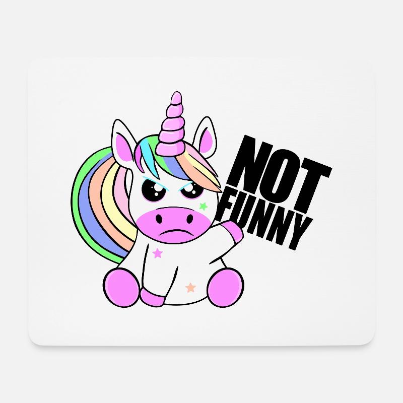 Einhorn, not funny. Das ist nicht lustig. - Mousepad (Querformat) - Weiß