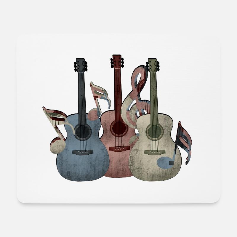 Gitarre Gitarren - Mousepad (Querformat) - Weiß