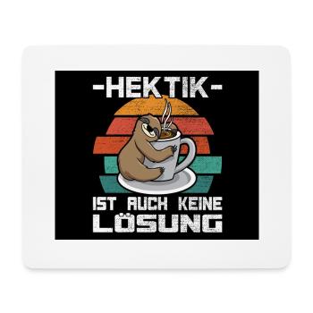 Faultier Hektik ist auch keine Lösung - Mousepad (Querformat) - Weiß - Vorne