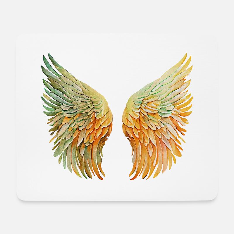 Engelsflügel Herbstblätter Engelsflügel - Mousepad (Querformat) - Weiß