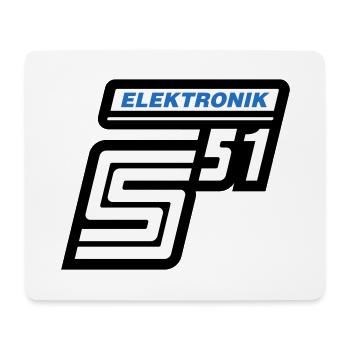 Simson S51 Elektronik Emblem (Farben änderbar) - Mousepad (Querformat) - Weiß - Vorne