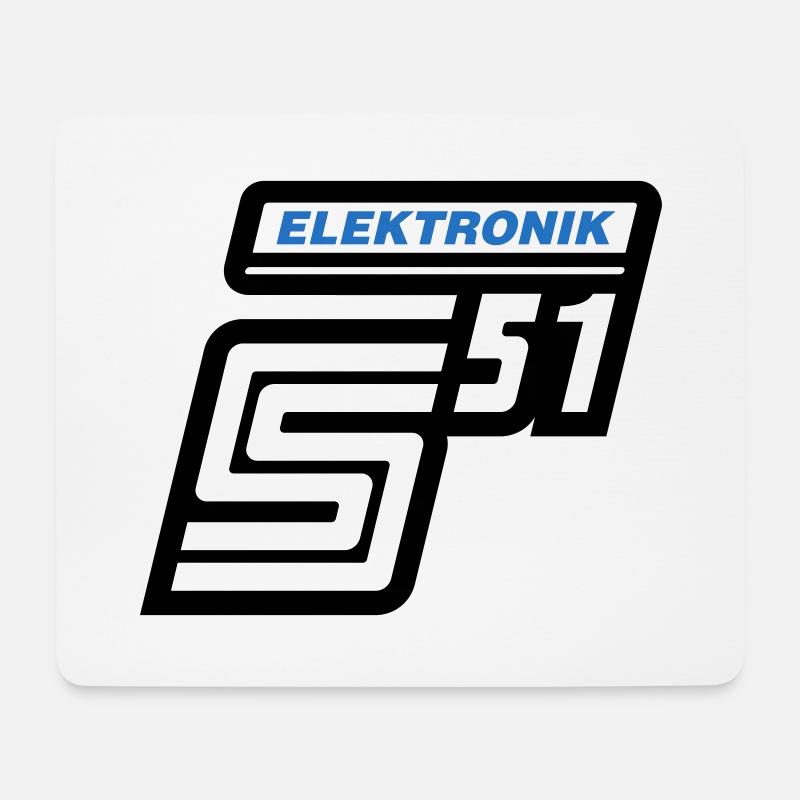 Simson S51 Elektronik Emblem (Farben änderbar) - Mousepad (Querformat) - Weiß