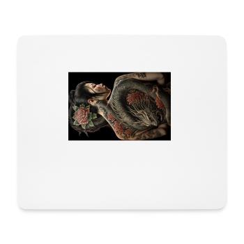 Geisha Yakuza Tatouage Dragon Japonais - Tapis de souris (format paysage) - blanc - Devant