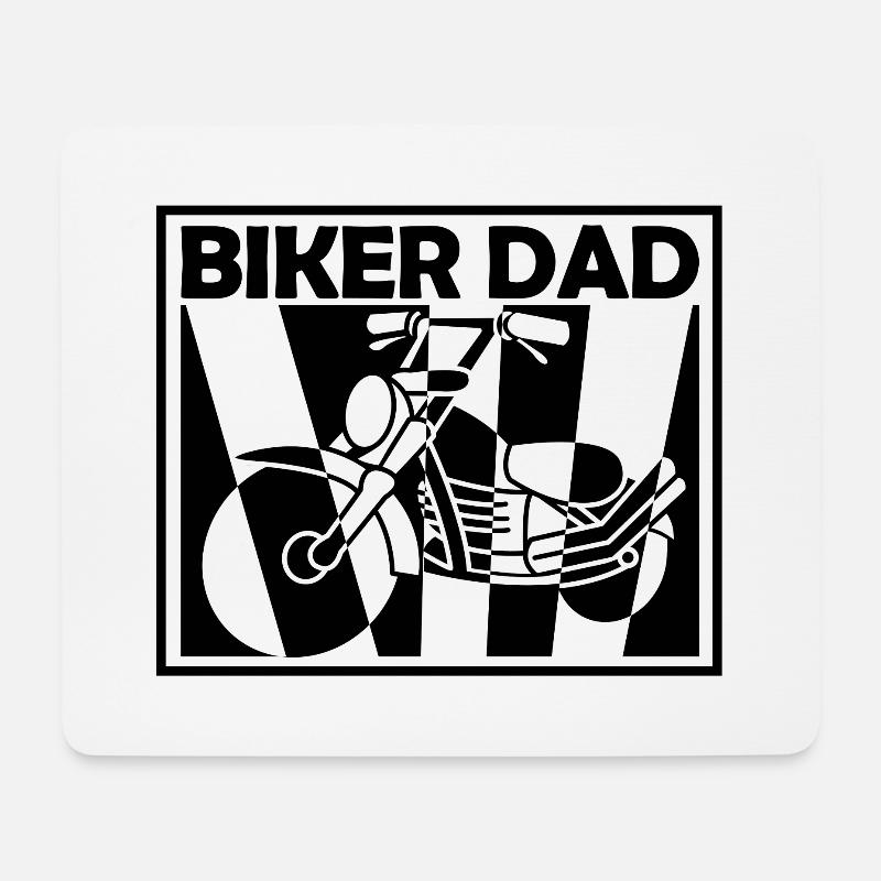 BIKER DAD - Mousepad (Querformat) - Weiß