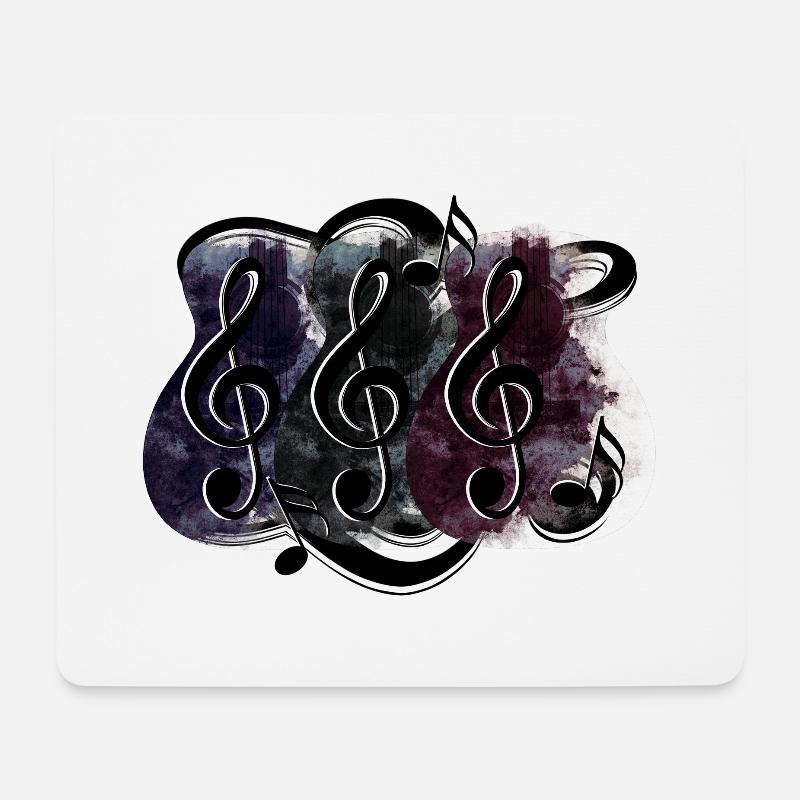 Gitarren Notenschlüssel - Mousepad (Querformat) - Weiß