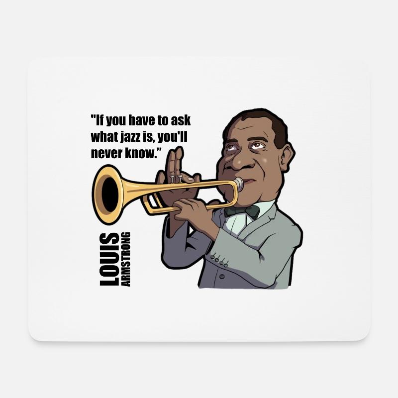 Louis Armstrong - Mousepad (Querformat) - Weiß