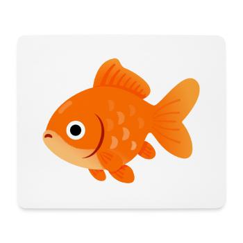 Illustration du poisson rouge orange ensoleillé - Tapis de souris (format paysage) - blanc - Devant