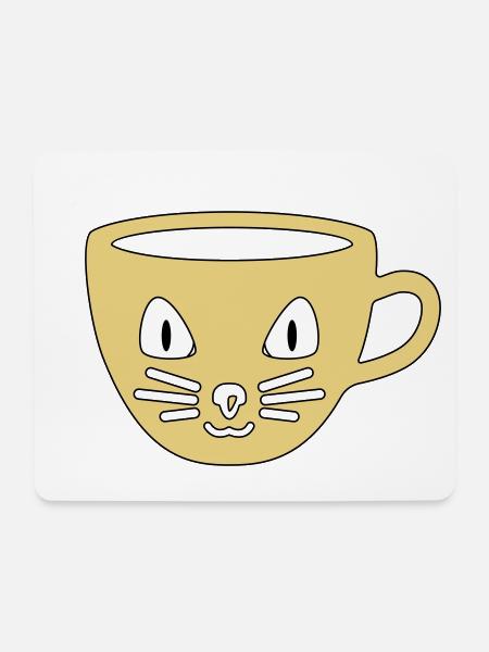 Tasse mit Katzengesicht Kaffeetasse Teetasse Katze - Mousepad (Querformat) - Weiß