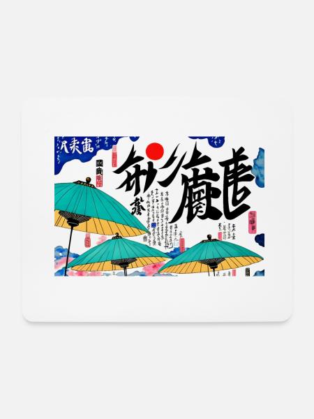 Japankunst Sonnenschirme Sommer - Mousepad (Querformat) - Weiß