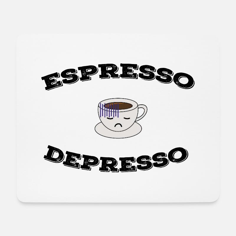 Espresso Depresso - Mousepad (Querformat) - Weiß