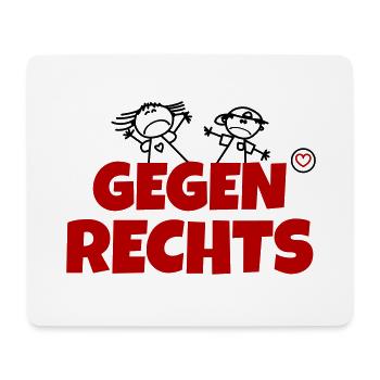 Wir gegen rechts - Wir sind mehr - Mousepad (Querformat) - Weiß - Vorne