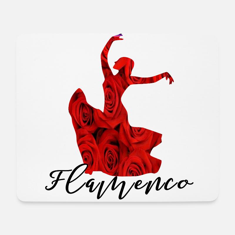 Flamenco Tanz Tänzerin Blume Spannien Andalusuien - Mousepad (Querformat) - Weiß