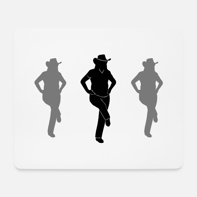 Line Dance - Country Musik - Mousepad (Querformat) - Weiß