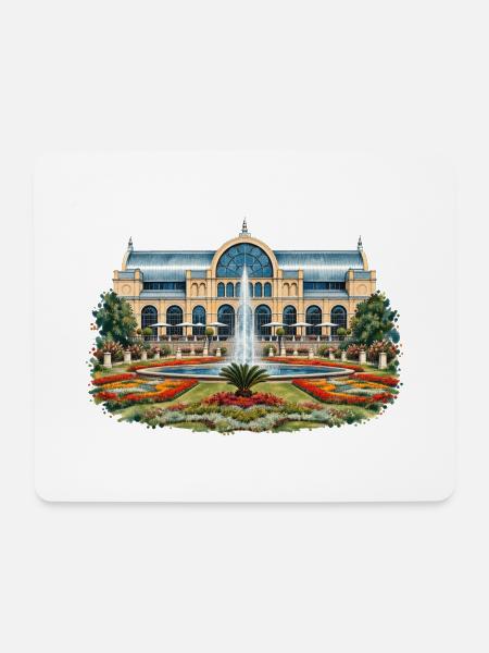 Flora Köln Aquarell - Mousepad (Querformat) - Weiß