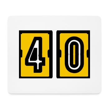 40. 40 ANS. 40e ANNIVERSAIRE. ANNIVERSAIRE 40 ANS. - Tapis de souris (format paysage) - blanc - Devant