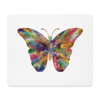 Colorful Polygon Butterfly - Mouse Pad (horizontal) - white - Front