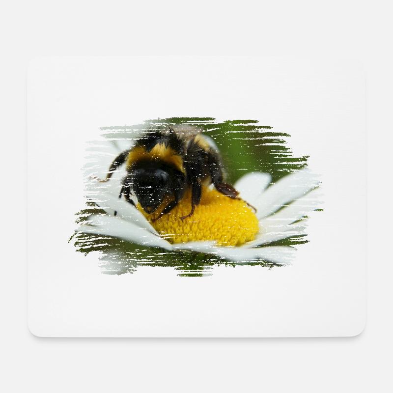 Hummeln gehört zu den Wildbienen - Mousepad (Querformat) - Weiß
