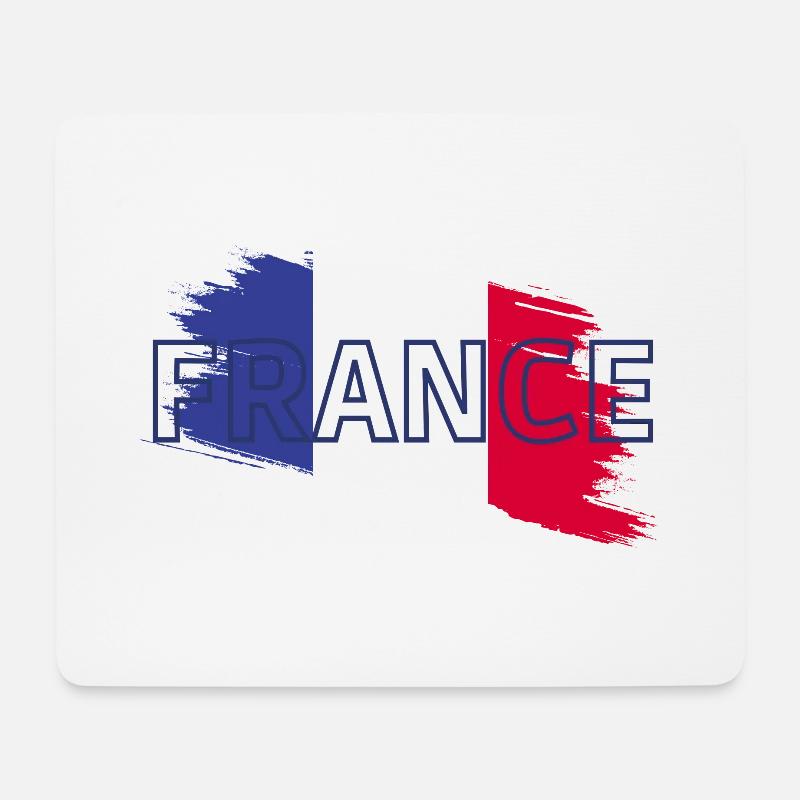 France drapeau - Tapis de souris (format paysage) - blanc