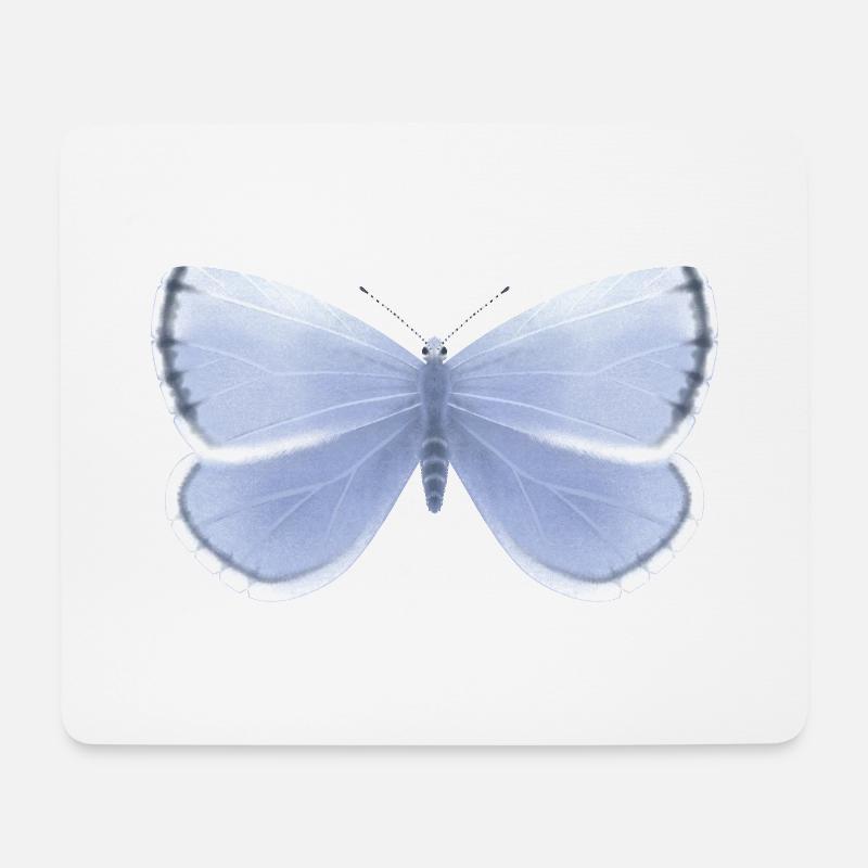Blauer Schmetterling - Mousepad (Querformat) - Weiß