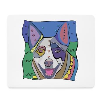 Chien Australien Artwork - Tapis de souris (format paysage) - blanc - Devant