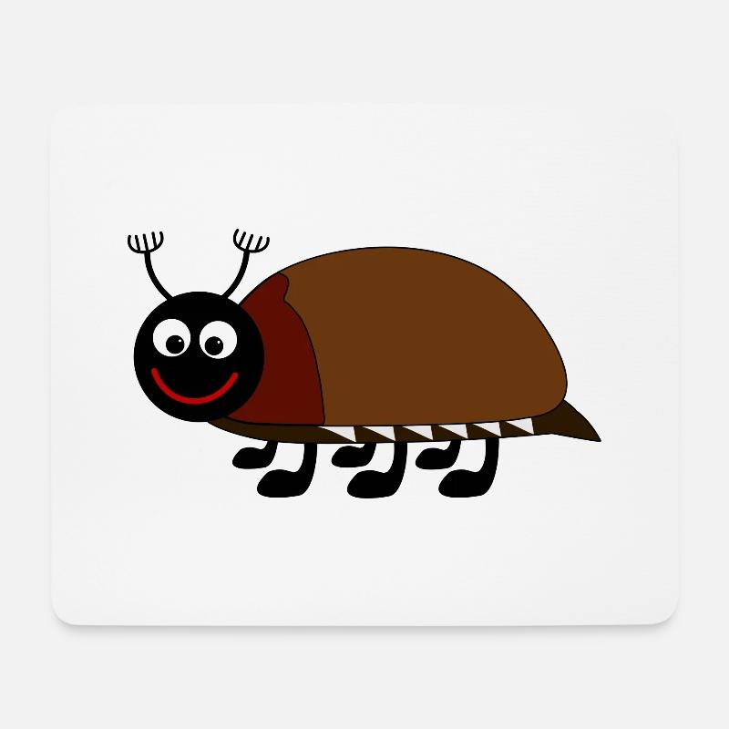 Verspielte Käferillustration für Kinder - Mousepad (Querformat) - Weiß