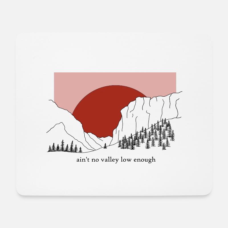 Berg Tal Wald Grafik Mountain Valley Forest - Mousepad (Querformat) - Weiß