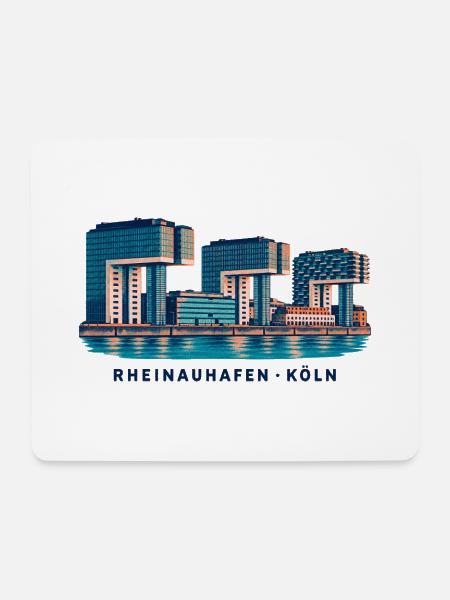 Rheinauhafen Köln - Mousepad (Querformat) - Weiß