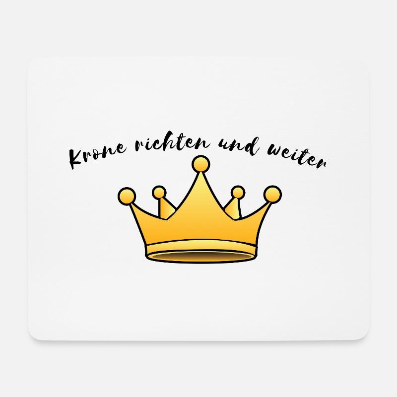 Krone richten und weiter - Mousepad (Querformat) - Weiß