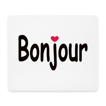 Bonjour Herz - Mousepad (Querformat) - Weiß - Vorne