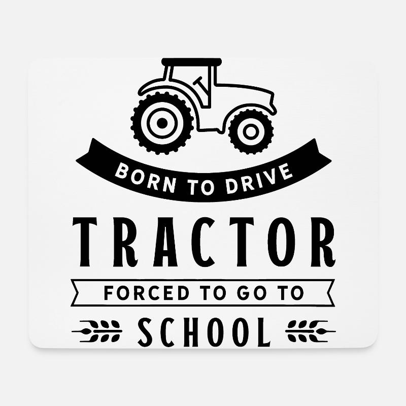 Geboren Um Traktor Zu Fahren Traktorfahrer - Mousepad (Querformat) - Weiß