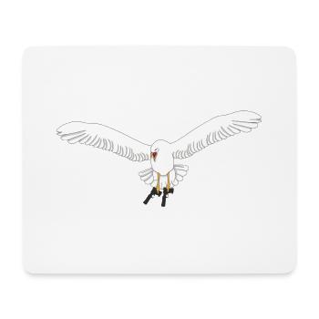 Möwe mit Pistolen - Mousepad (Querformat) - Weiß - Vorne