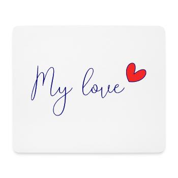 HERZ. HERZ. VALENTINSTAG. LIEBE. LIEBE. PAAR. - Mousepad (Querformat) - Weiß - Vorne
