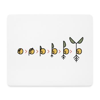 Erbse - Keimung und Wachstum - Mousepad (Querformat) - Weiß - Vorne