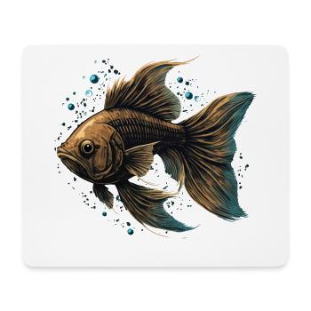 Brauner Fisch - Mousepad (Querformat) - Weiß - Vorne