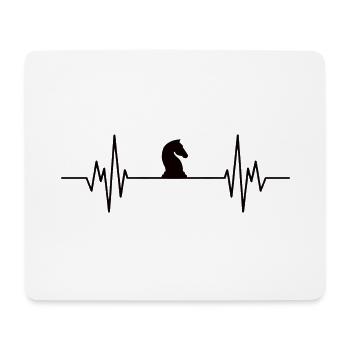 Pièce d’échecs Jeu d’échecs Knight Heartbeat - Tapis de souris (format paysage) - blanc - Devant