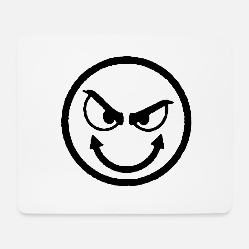 Smilie Böse Blick kucken teuflische Shirt - Mousepad (Querformat) - Weiß