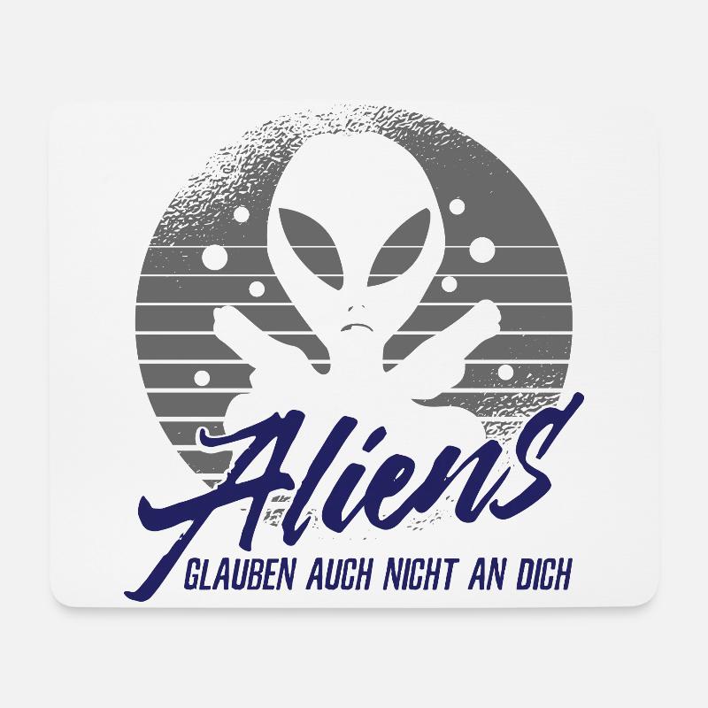 Aliens - Mousepad (Querformat) - Weiß