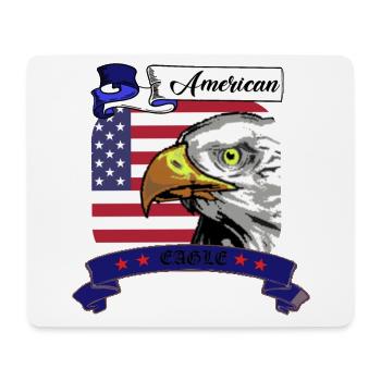 American Eagle, Amerika, Flagge mit Adler - Mousepad (Querformat) - Weiß - Vorne