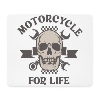 Motorcycle for a lifetime - Mouse Pad (horizontal) - white - Front