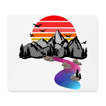 Natur in den Bergen - Mousepad (Querformat) - Weiß - Vorne